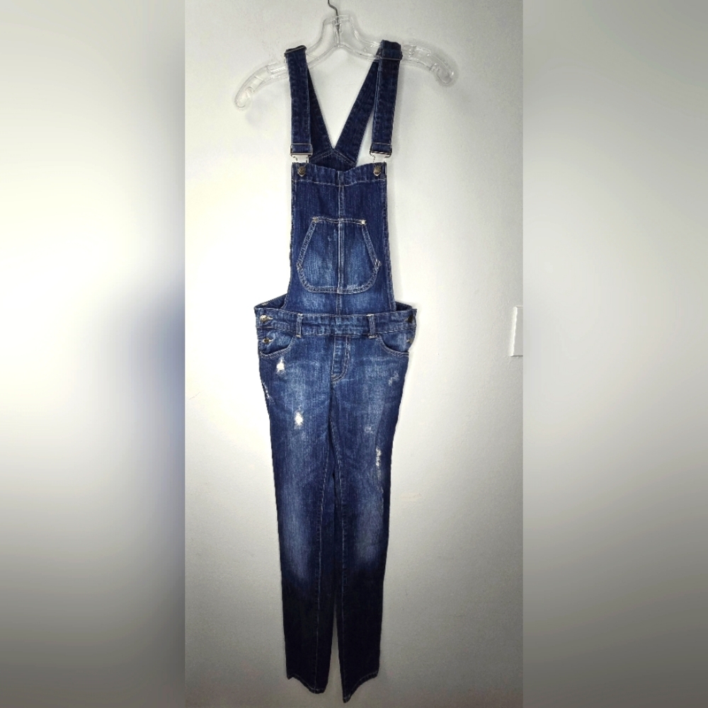 Stradivarius  Denim DISTRESSED Skinny Dungarees overall jumpsuit size 2